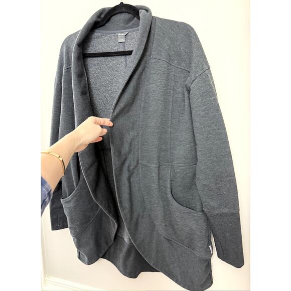 Eddie Bauer Loungewear Capsule Minimalist Camp Fleece Open Cardigan Sweater L - Picture 6 of 14